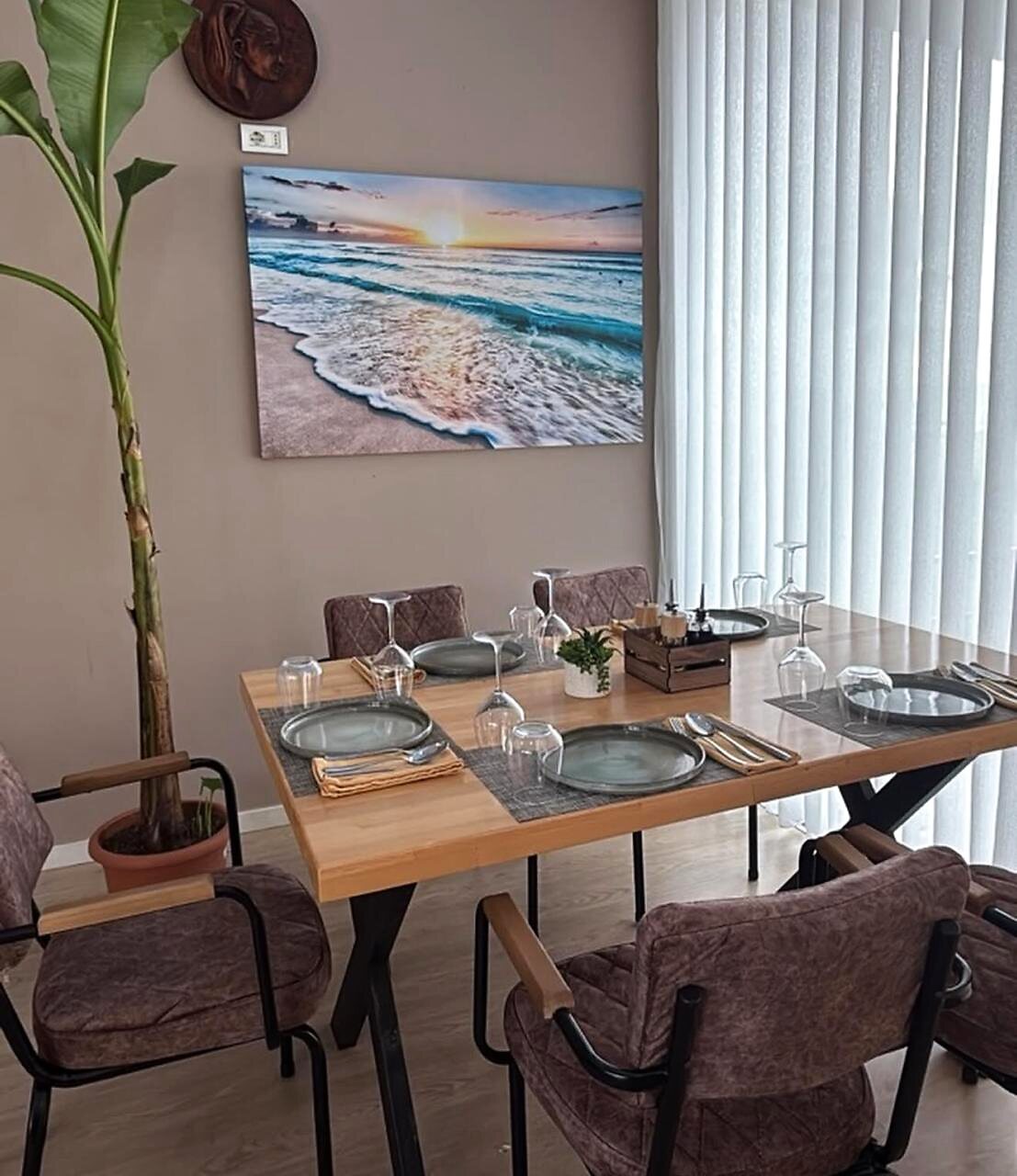 A table looking out to sea